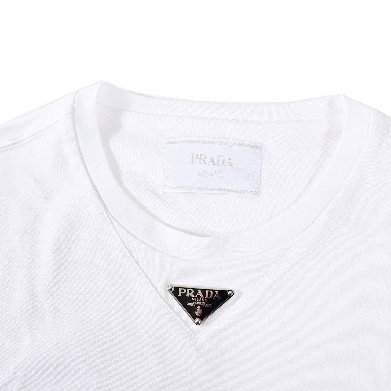 プラダ PRADA Tシャツ UJN861 240 F0009 ホワイト メンズ 【ラスト1点 Mサイズ】