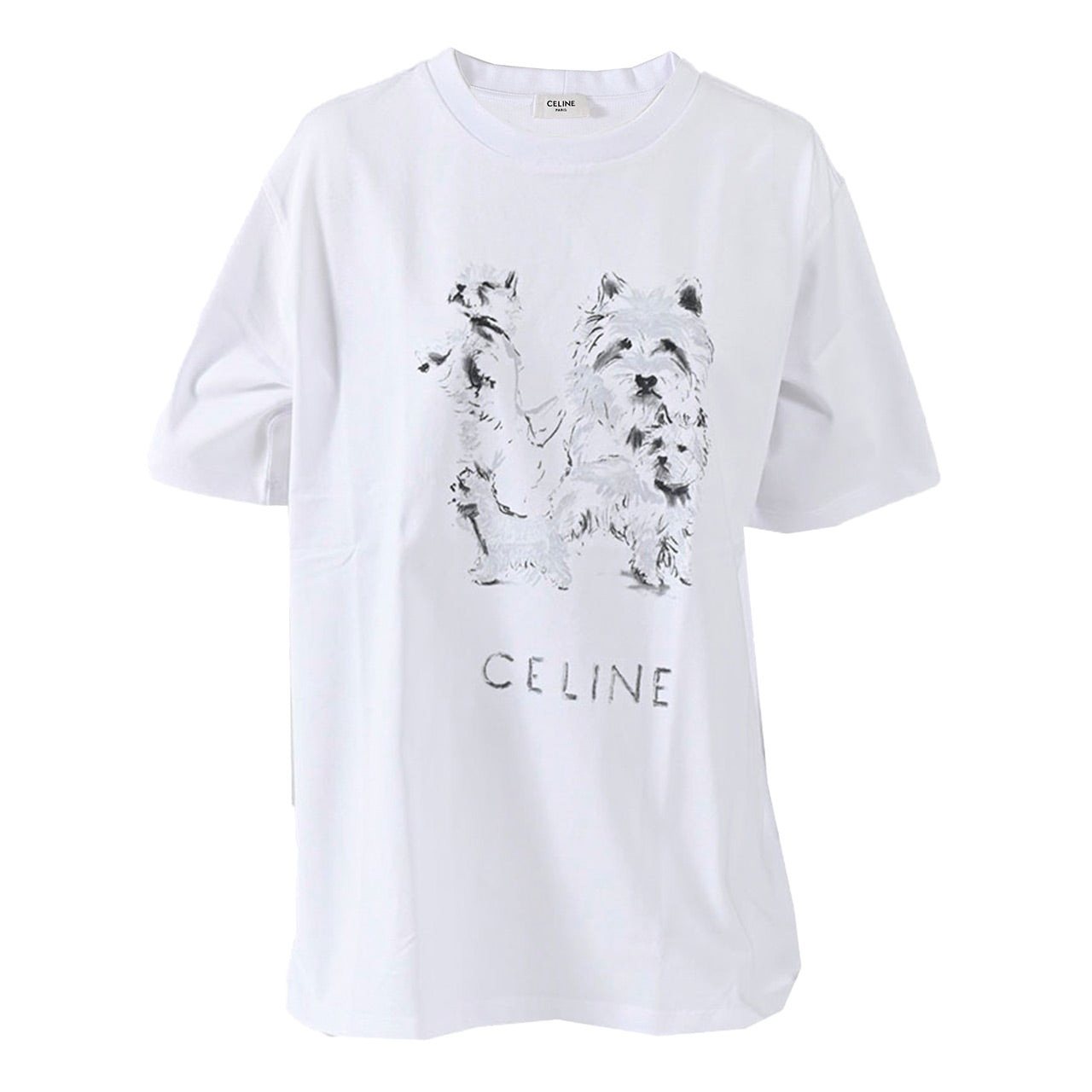 セリーヌ CELINE Tシャツ RX0IH1242 01GD ホワイト レディース