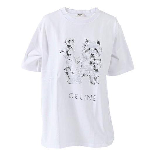 セリーヌ CELINE Tシャツ RX0IH1242 01GD ホワイト レディース