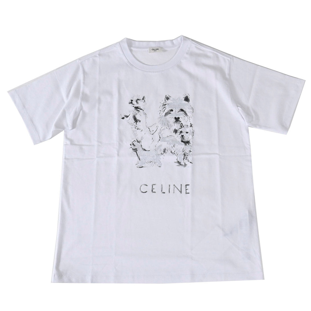 セリーヌ CELINE Tシャツ RX0IH1242 01GD ホワイト レディース