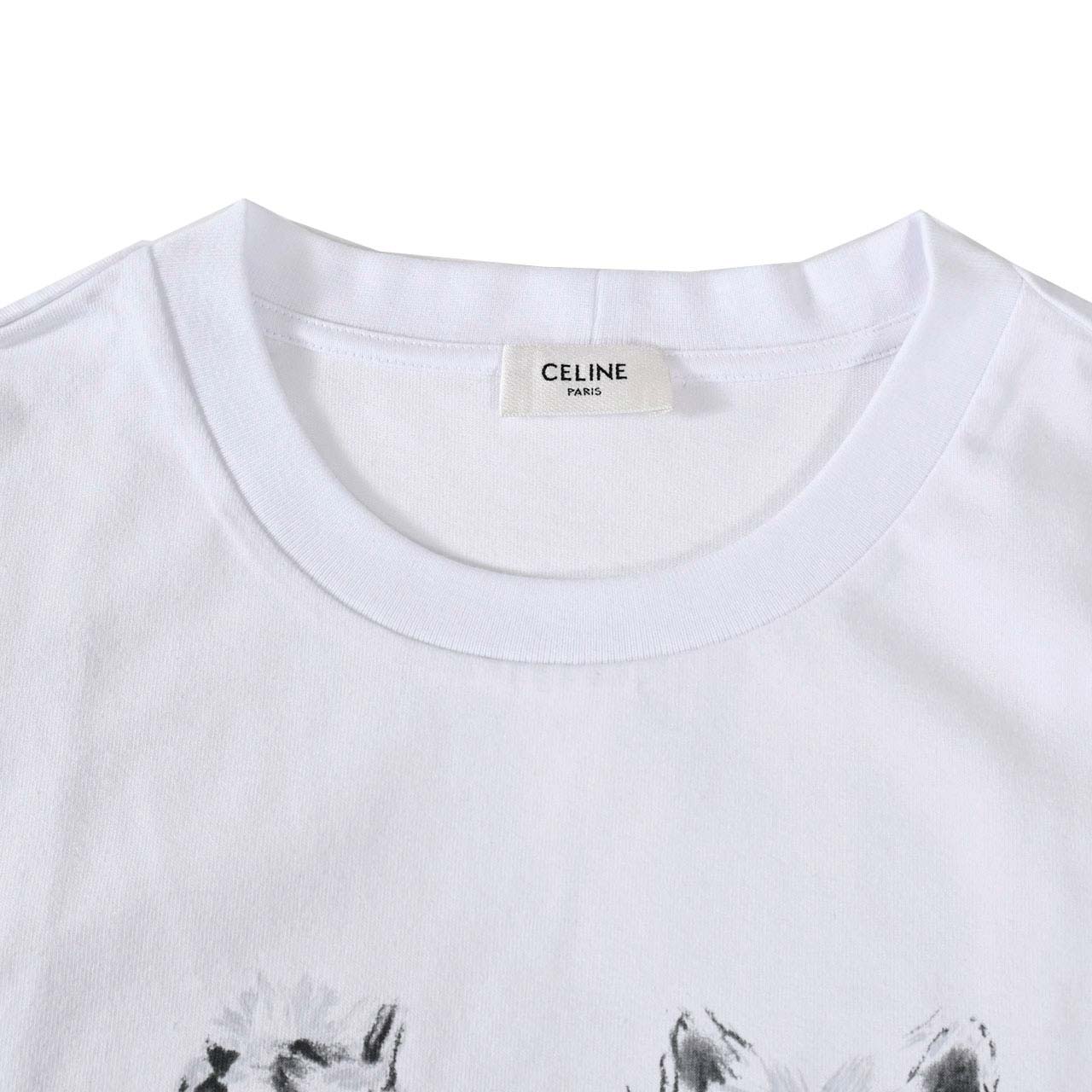 セリーヌ CELINE Tシャツ RX0IH1242 01GD ホワイト レディース