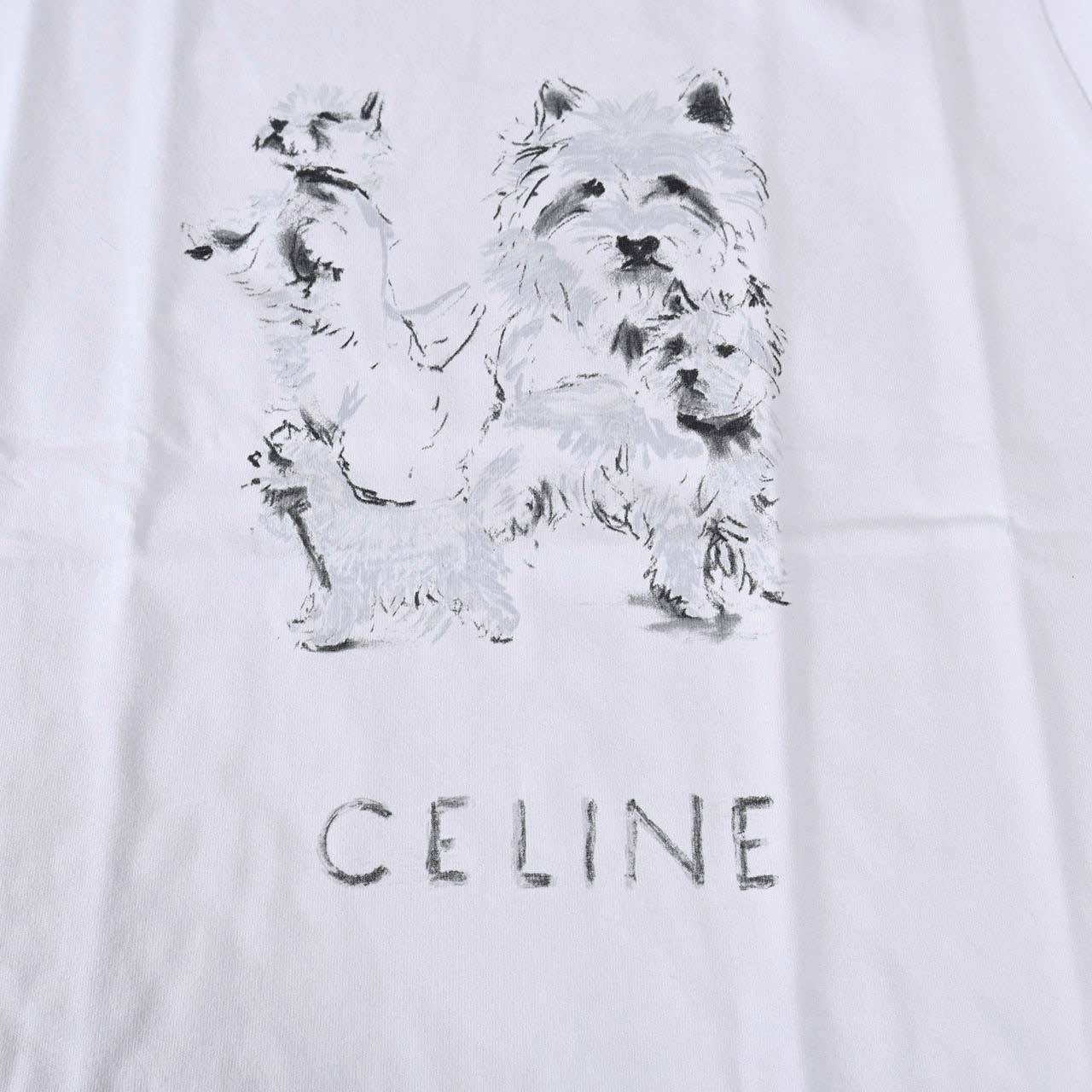 セリーヌ CELINE Tシャツ RX0IH1242 01GD ホワイト レディース