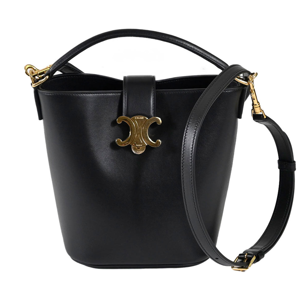 セリーヌ CELINE 2WAYバッグ SMALL BUCKET LOUISE 119173FX9 38NO ブラック レディース