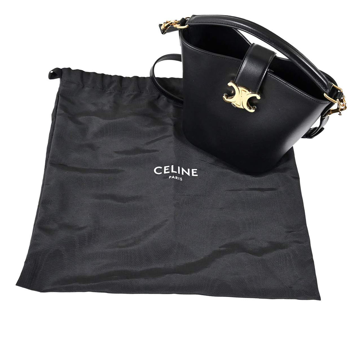 セリーヌ CELINE 2WAYバッグ SMALL BUCKET LOUISE 119173FX9 38NO ブラック レディース