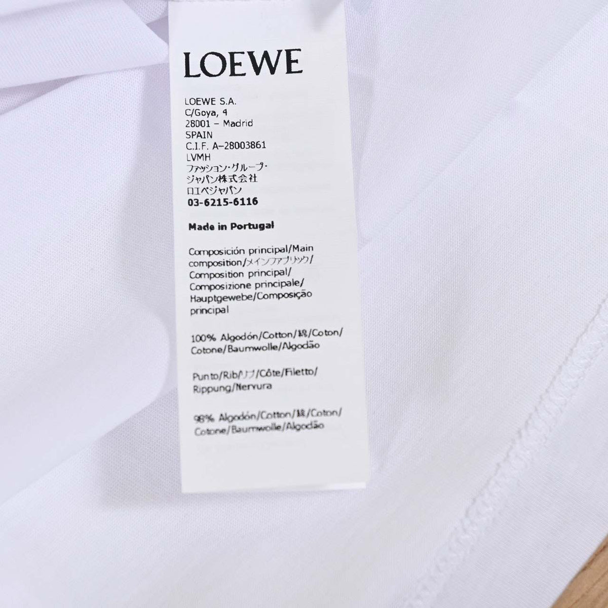 ロエベ LOEWE Tシャツ H526Y22J61 2016 ホワイト メンズ
