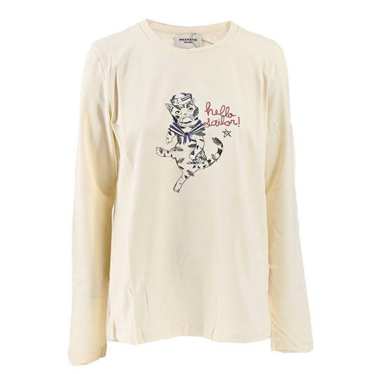 ウィークエンド マックスマーラ WEEKEND MAXMARA クルーネック長袖Ｔシャツ VICINO 5946052600 001 クリーム レディース