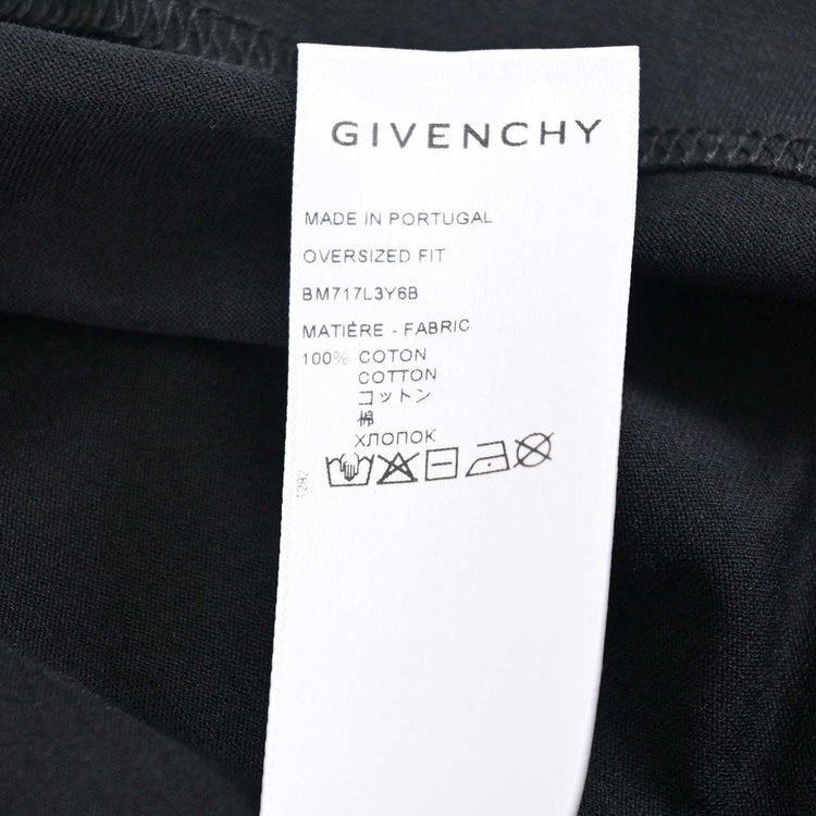 ジバンシィ GIVENCHY Tシャツ BM717L3Y6B 001 ワケアリ ブラック メンズ 【ラスト1点】