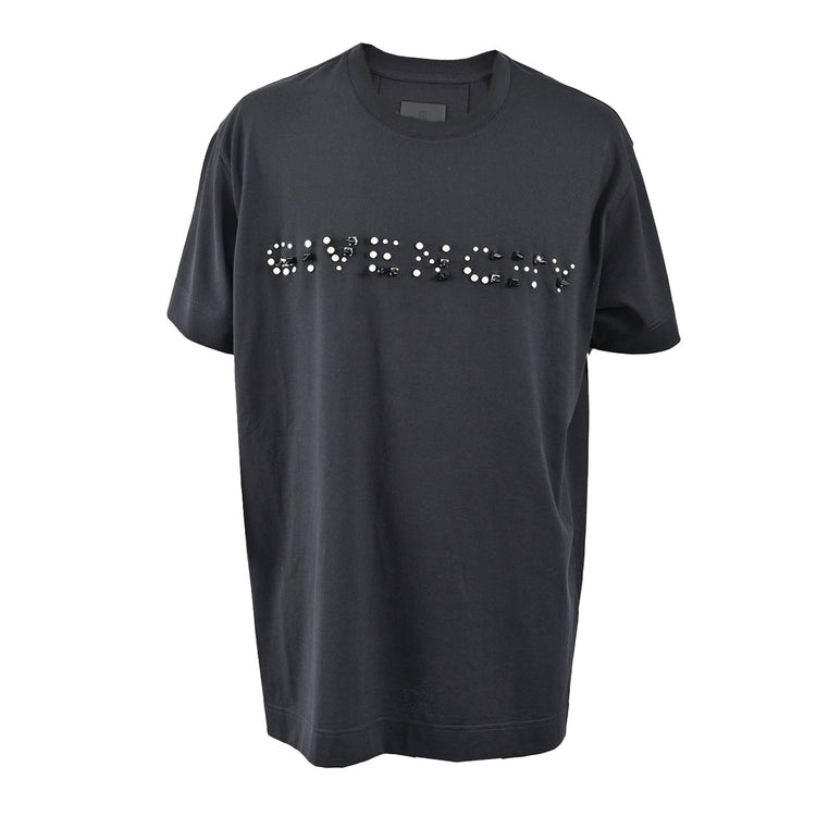 ジバンシィ GIVENCHY Tシャツ BM717L3Y6B 001 ワケアリ ブラック メンズ 【ラスト1点】