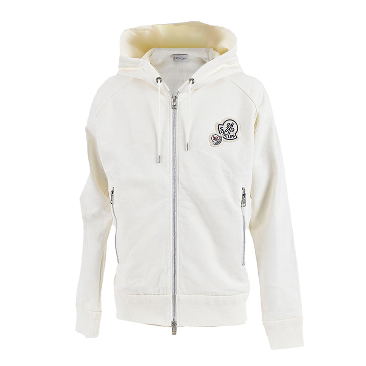 モンクレール MONCLER ジップアップパーカー D2 091 8401000 80451 034 ホワイト  レディース ワケアリ 【ラスト1点】