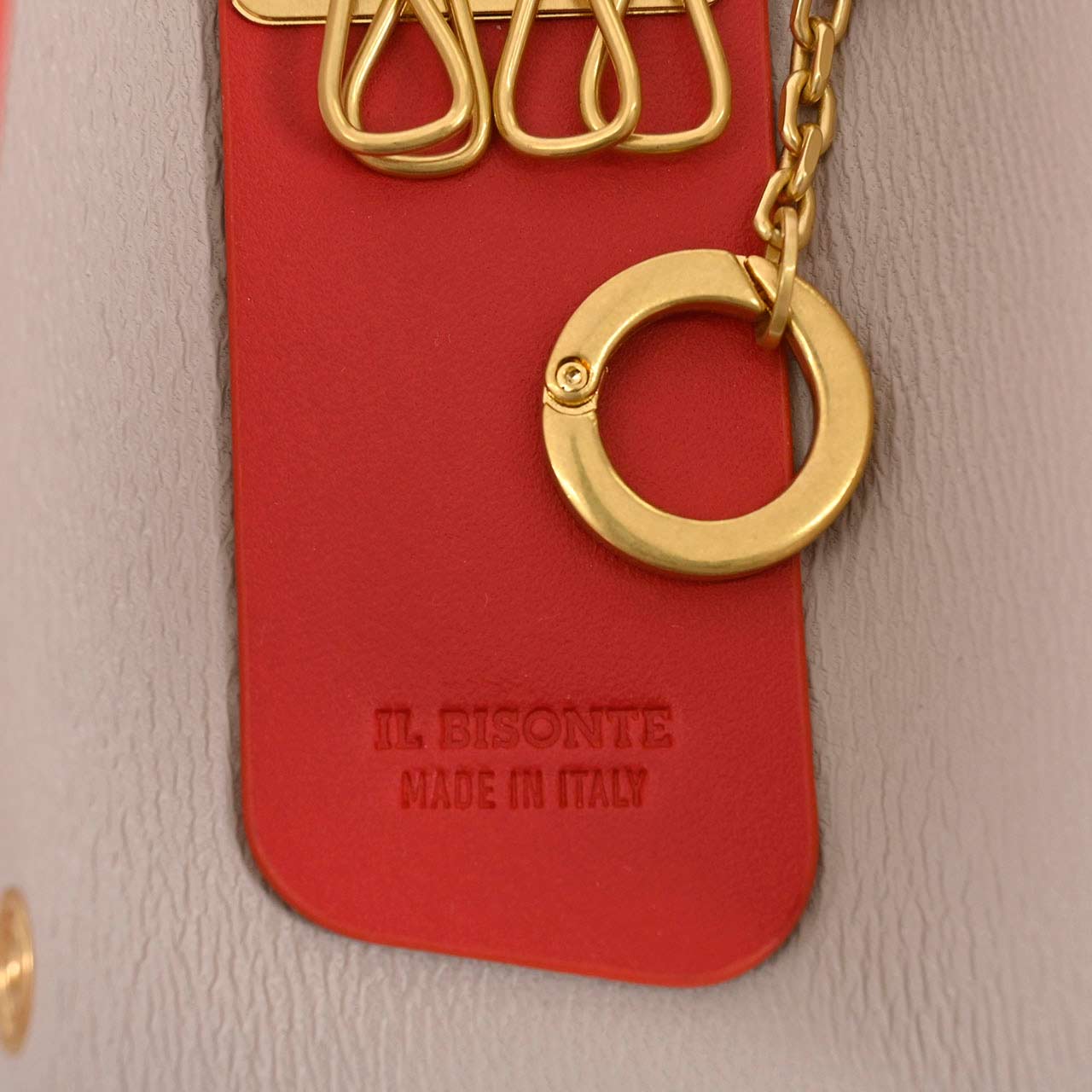 イルビゾンテ IL BISONTE キーケース SKH115 RE184H Castagno Rosa ワケアリ レッド メンズ レディース