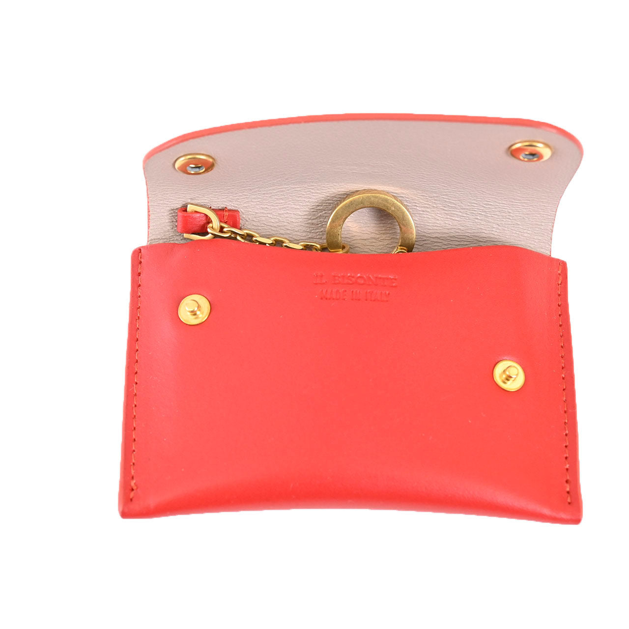 イルビゾンテ IL BISONTE コインケース SCC099 RE184H Castagno Rosa ワケアリ レッド メンズ レディース