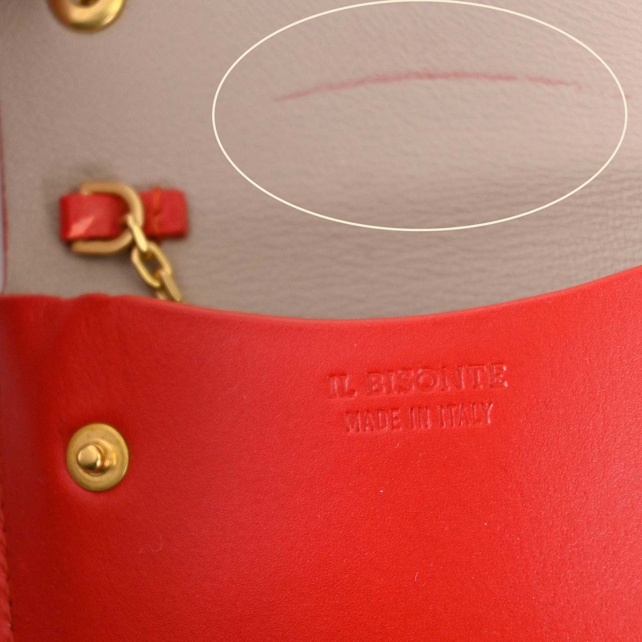 イルビゾンテ IL BISONTE コインケース SCC099 RE184H Castagno Rosa ワケアリ レッド メンズ レディース