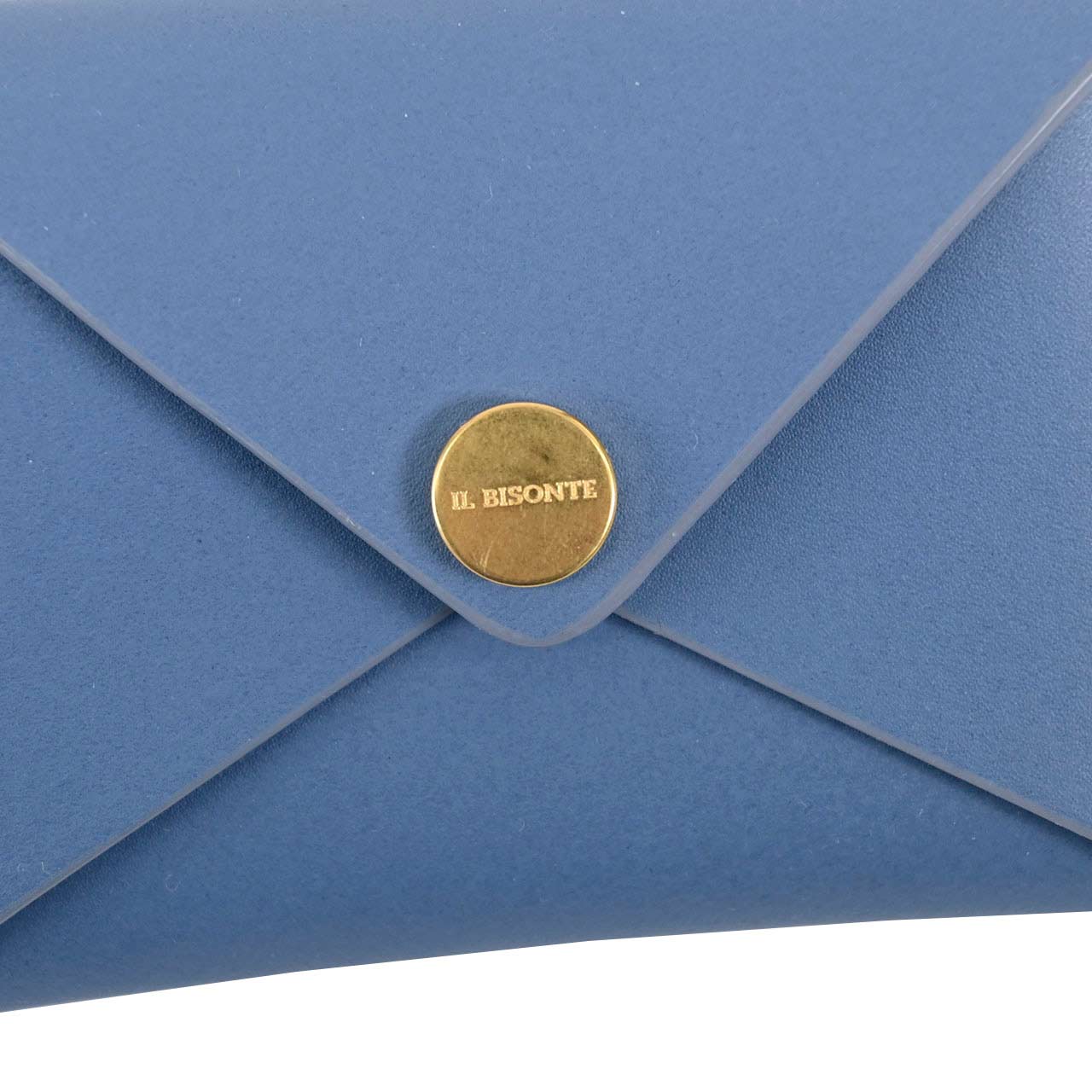 イルビゾンテ IL BISONTE 名刺入れ SCC098 BL274H Carta Zucchero ワケアリ ブルー メンズ レディース ユニセックス 【新品 訳あり 返品交換不可】