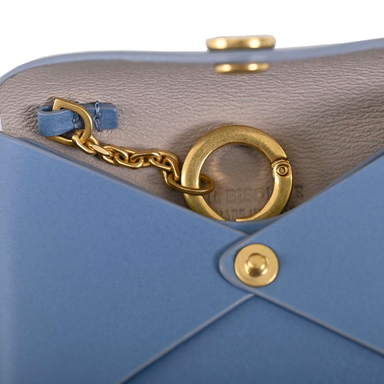 イルビゾンテ IL BISONTE 名刺入れ SCC098 BL274H Carta Zucchero ワケアリ ブルー メンズ レディース ユニセックス 【新品 訳あり 返品交換不可】