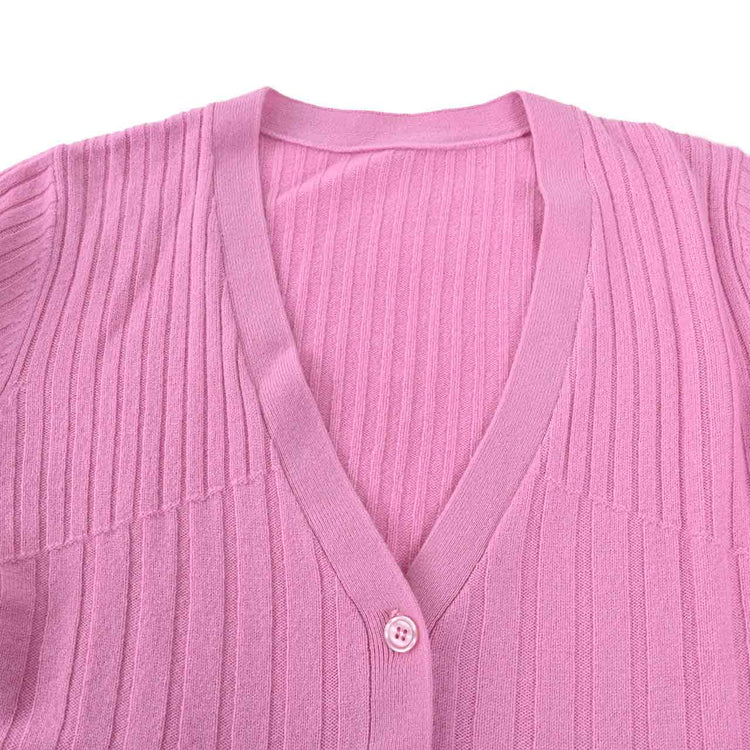 カシミヤ CASHMERE Ｖネックカーディガン 2412-9600A ピンク