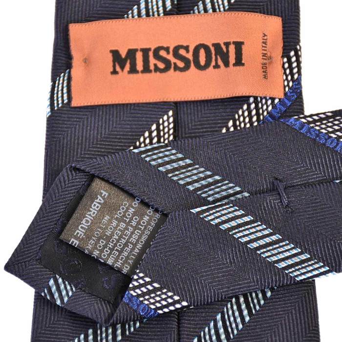 ミッソーニ MISSONI ネクタイ U6641 0001 ネイビー メンズ  就職祝い 誕生日 ギフト プレゼント