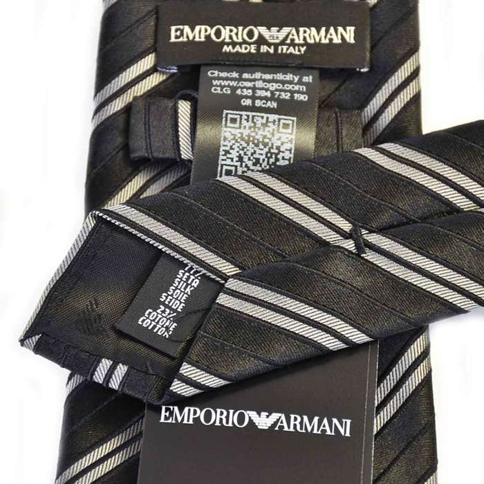 Emporio Armani 領帶 EMPORIO ARMANI 9P338 00020 黑色男士禮物