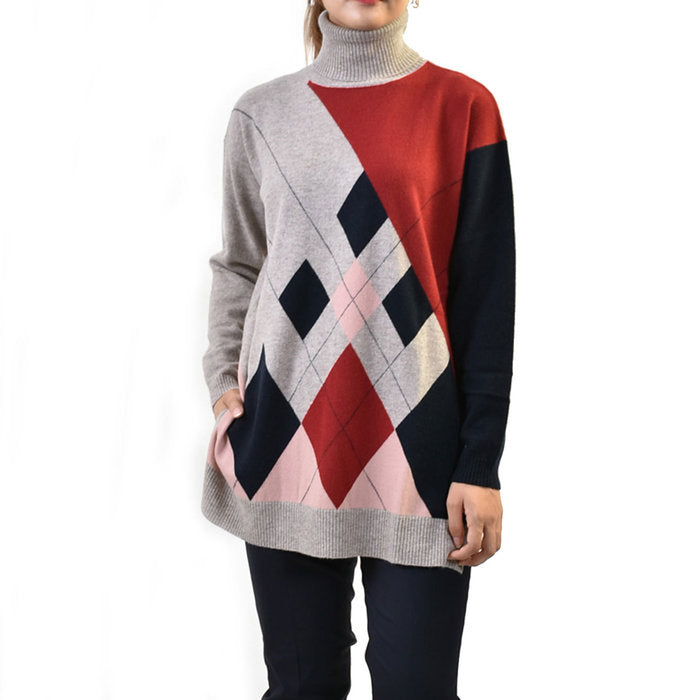 Max Mara Studio Turtleneck Sweater MAXMARA STUDIO PETRA 63661092 007 Argyle 