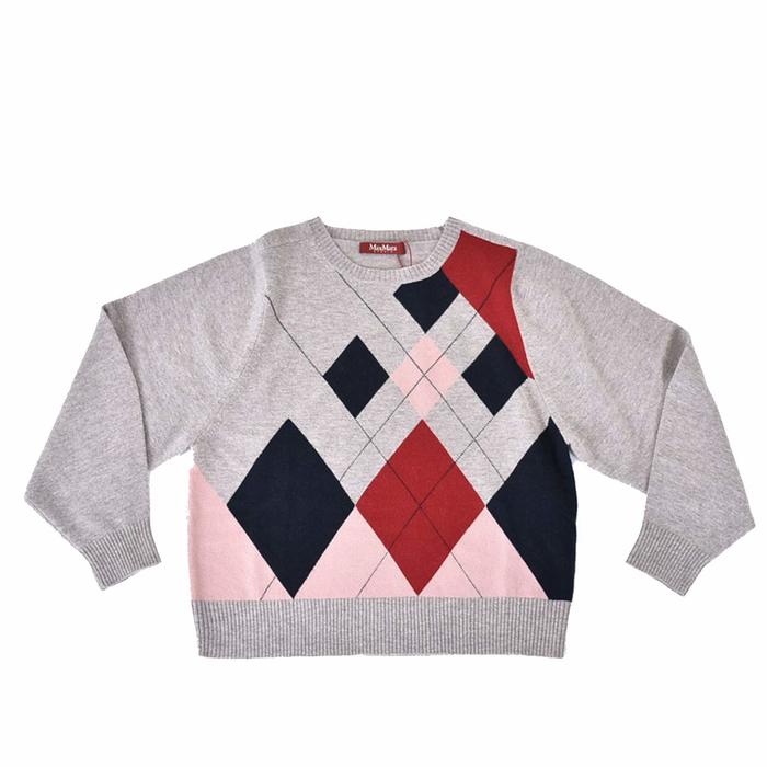 Max Mara Studio Crew Neck Sweater MAXMARA STUDIO PAGAIA 63660792 Argyle 