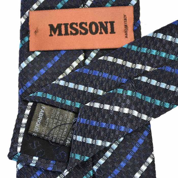 ミッソーニ ネクタイ MISSONI U7053 0004 ネイビー　8.0×146