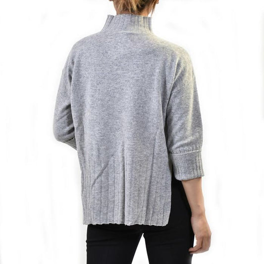 Marella high neck 3/4 sleeve pullover sweater MARELLA TIMOR 33661896 001 light gray 