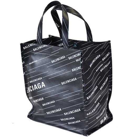 Balenciaga Leather Tote Bag BALENCIAGA 552870 0XTON 1070 Black White Men's Women's 