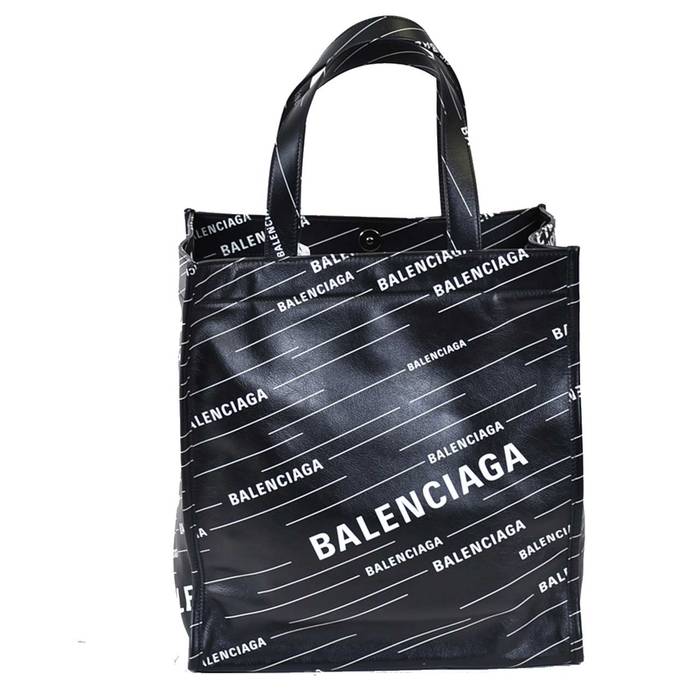 Balenciaga Leather Tote Bag BALENCIAGA 552870 0XTON 1070 Black White Men's Women's 