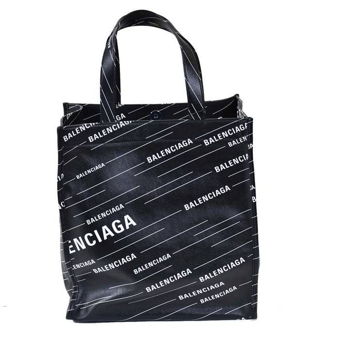 Balenciaga Leather Tote Bag BALENCIAGA 552870 0XTON 1070 Black White Men's Women's 