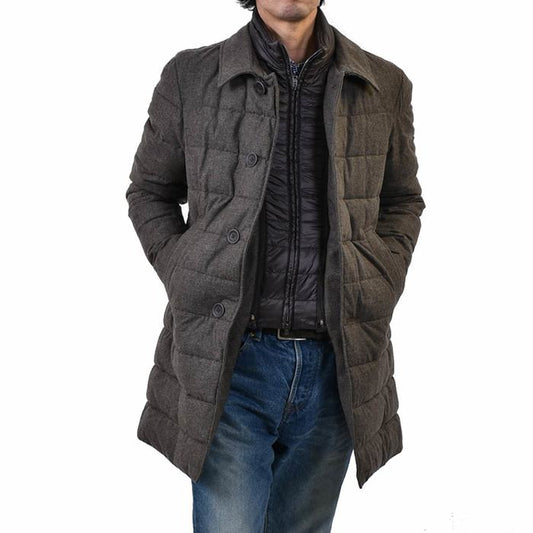 HERNO Padded Balmac Coat HERNO PC0103U 8950 IN-TECH Flannel Brown Men's 