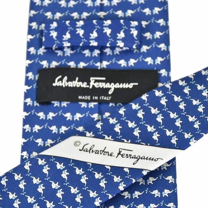 Ferragamo Tie 8cm FERRAGAMO 4024 012 Navy Men's Business Formal [SALE] 