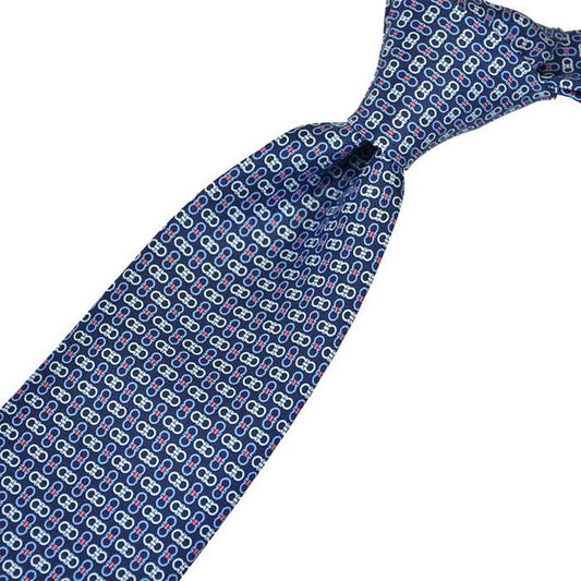 Ferragamo Tie 8cm FERRAGAMO 7403 001 Navy Men's Business Formal [SALE] 