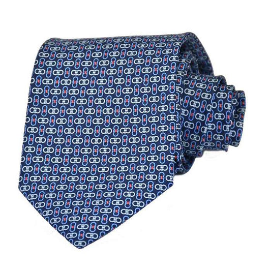 Ferragamo Tie 8cm FERRAGAMO 7403 001 Navy Men's Business Formal [SALE] 