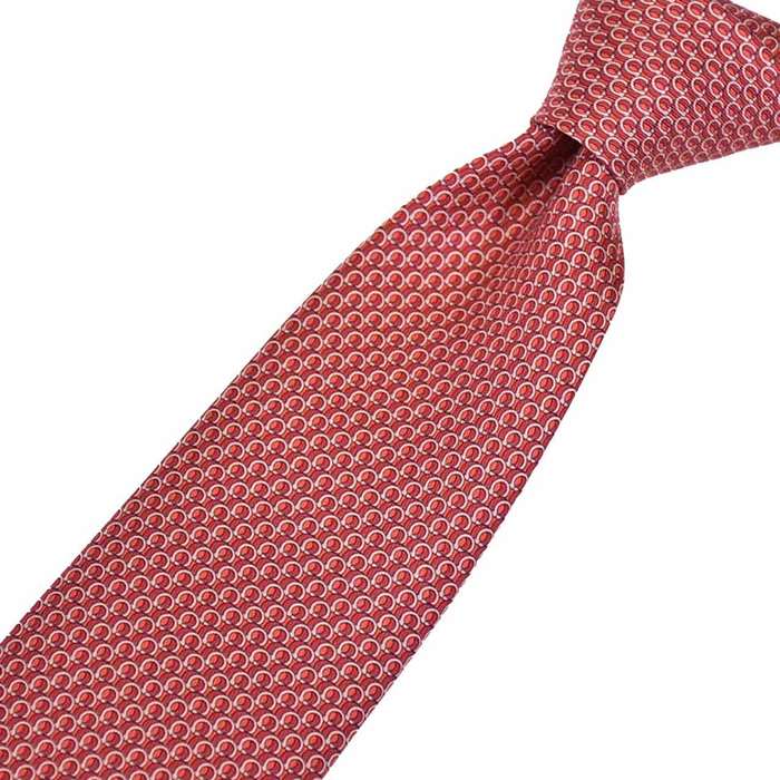 Ferragamo Tie 8cm FERRAGAMO 7720 008 Red Men's Business Formal [SALE] 