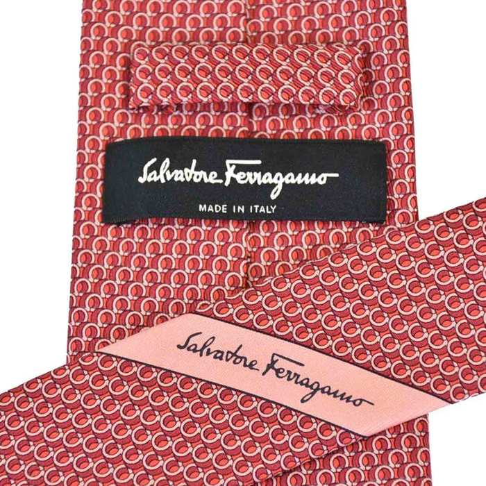 Ferragamo Tie 8cm FERRAGAMO 7720 008 Red Men's Business Formal [SALE] 