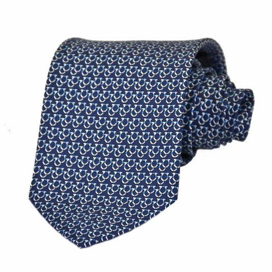 Ferragamo Tie 8cm FERRAGAMO 8768 001 Navy Men's Business Formal [SALE] 