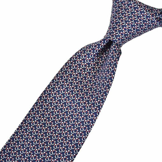 Ferragamo Tie 8cm FERRAGAMO 8768 002 Navy Men's Business Formal [SALE] 