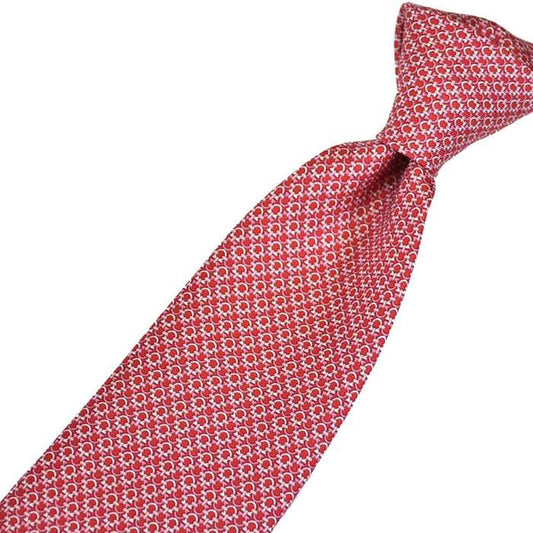 Ferragamo Tie 8cm FERRAGAMO 8771 004 Red Men's Business Formal [SALE] 