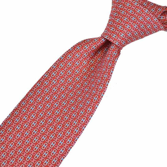 Ferragamo Tie 8cm FERRAGAMO 7403 005 Red Men's Business Formal [SALE] 