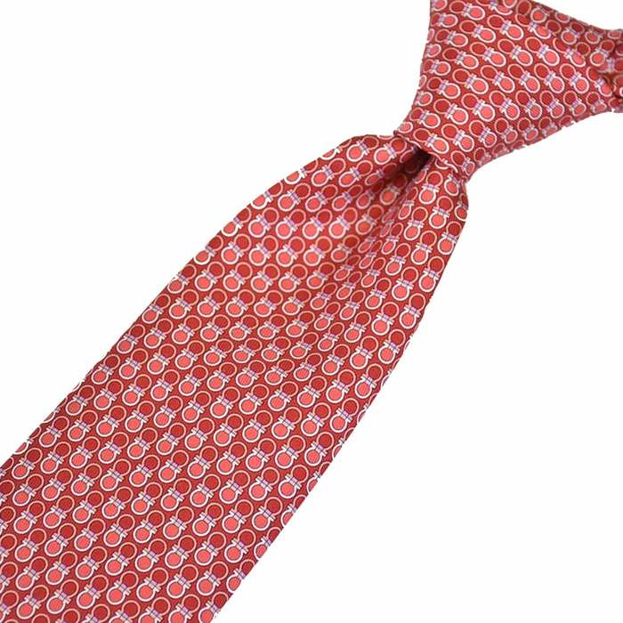 Ferragamo Tie 8cm FERRAGAMO 8762 005 Red Men's Business Formal [SALE] 