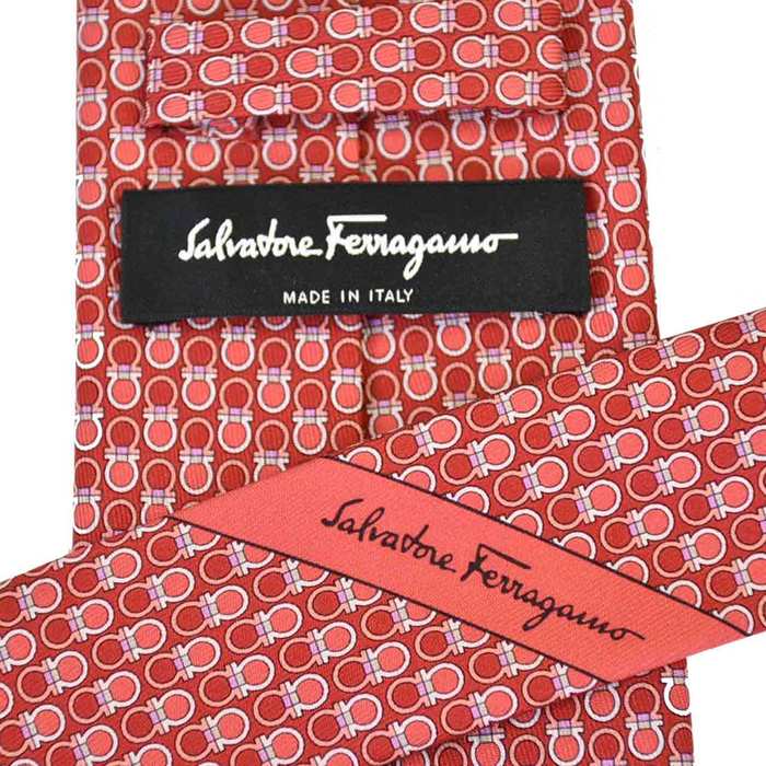 Ferragamo Tie 8cm FERRAGAMO 8762 005 Red Men's Business Formal [SALE] 