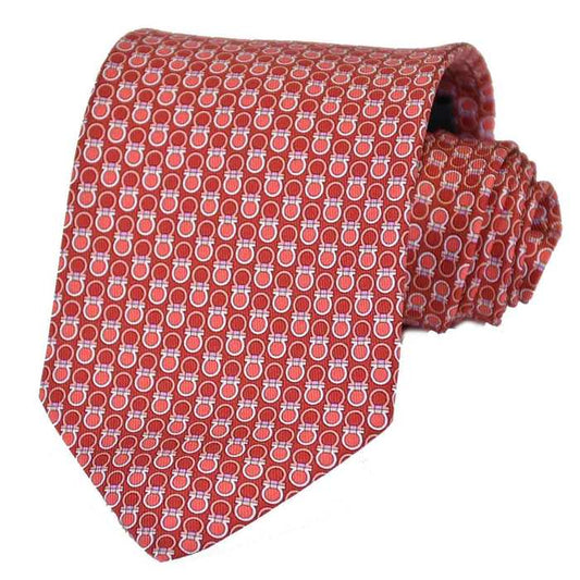 Ferragamo Tie 8cm FERRAGAMO 8762 005 Red Men's Business Formal [SALE] 