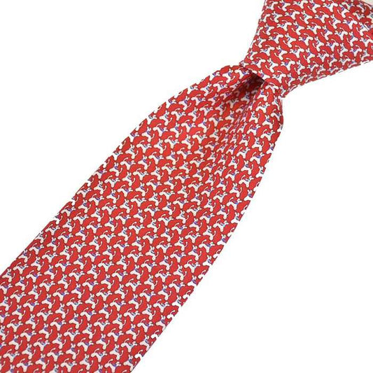 Ferragamo Necktie 8cm FERRAGAMO 4000 015 Red Men's Business Formal [SALE] 