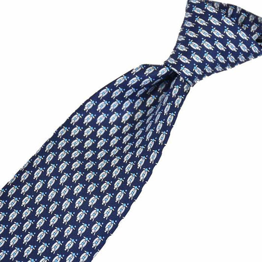 Ferragamo Tie 8cm FERRAGAMO 8794 001 Navy Men's Business Formal [SALE] 