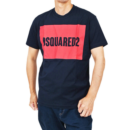 Dsquared 短袖 T 卹 DSQUARED2 S74GD0720 S22427 478 海軍藍男式