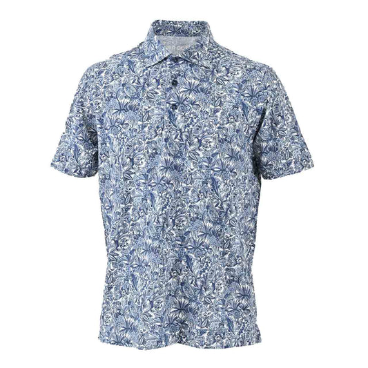 CIRCOLO Jersey Print Polo Shirt CIRCOLO 1901 CN 3092 543 Blue 