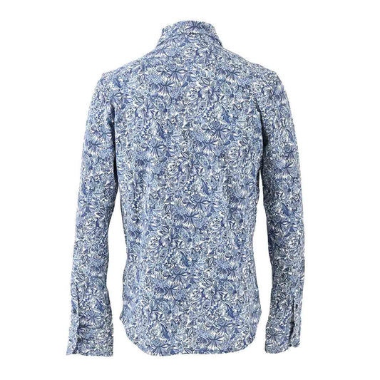 CIRCOLO 1901 CN 3093 547 Jersey Print Long Sleeve Shirt, Blue, Men's 