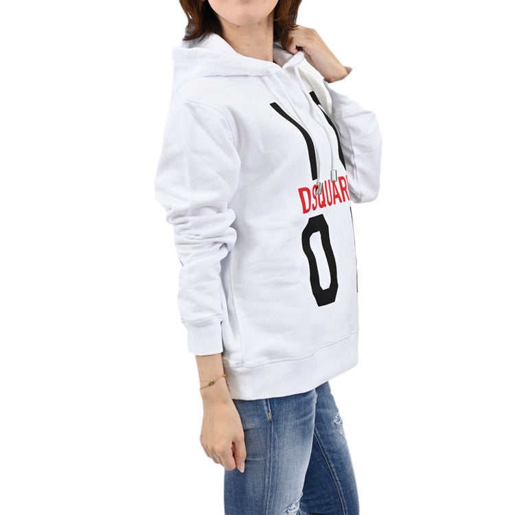 ディースクエアード DSQUARED2 パーカー S80GU0038 S25042100 Icon Hooded Sweatshirt 100 ホワイト レディース 【ラスト1点 Sサイズ】