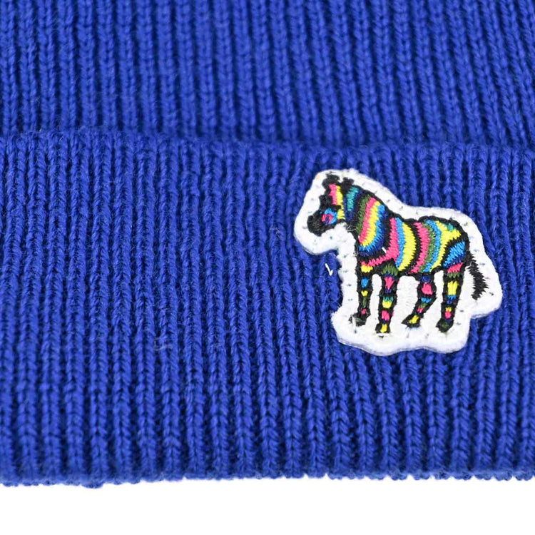 Paul Smith Cap M2A 582E AV250 ZEBRA BEANIE 45 Blue 2021AW 