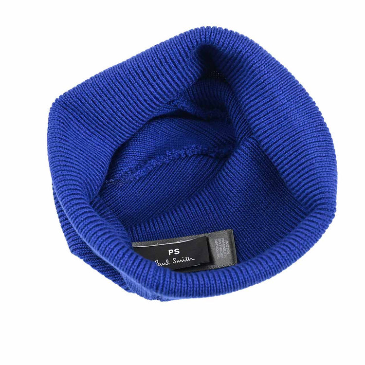 Paul Smith Cap M2A 582E AV250 ZEBRA BEANIE 45 Blue 2021AW 