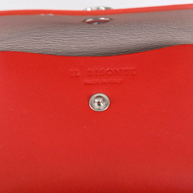 IL BISONTE Business Card Holder SCC100 RE184C Castagno Rosa Red 2022 Spring/Summer New Arrivals Women's [SALE] 